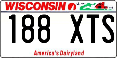 WI license plate 188XTS