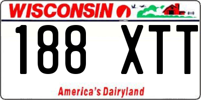 WI license plate 188XTT