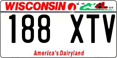 WI license plate 188XTV