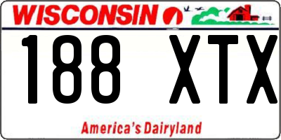 WI license plate 188XTX