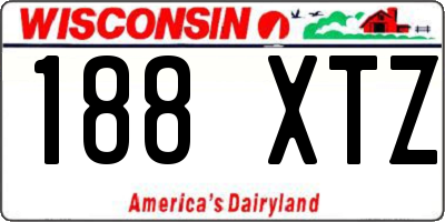 WI license plate 188XTZ
