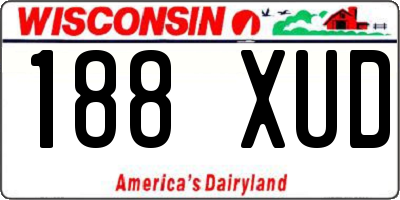 WI license plate 188XUD
