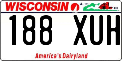 WI license plate 188XUH