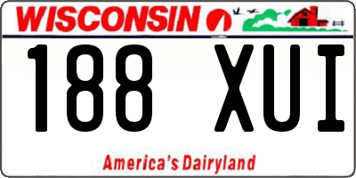 WI license plate 188XUI