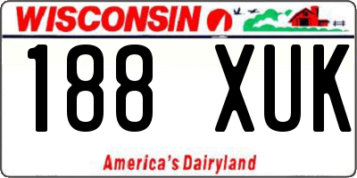 WI license plate 188XUK