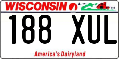 WI license plate 188XUL