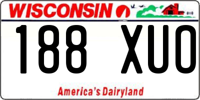 WI license plate 188XUO