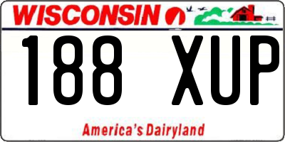 WI license plate 188XUP