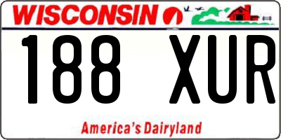 WI license plate 188XUR