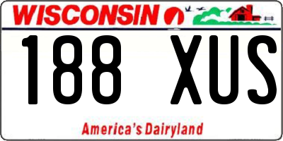 WI license plate 188XUS