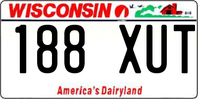 WI license plate 188XUT
