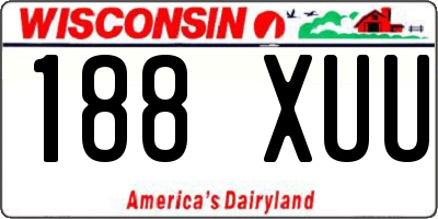 WI license plate 188XUU