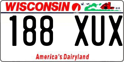 WI license plate 188XUX