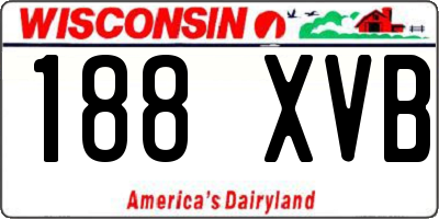 WI license plate 188XVB