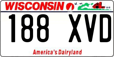 WI license plate 188XVD
