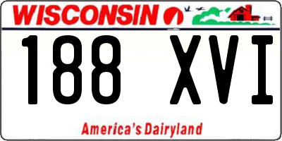 WI license plate 188XVI