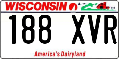 WI license plate 188XVR