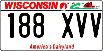 WI license plate 188XVV
