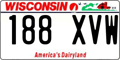 WI license plate 188XVW
