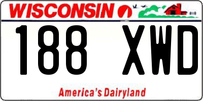 WI license plate 188XWD