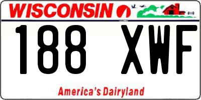 WI license plate 188XWF