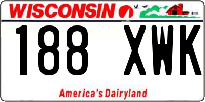 WI license plate 188XWK