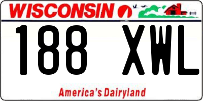 WI license plate 188XWL