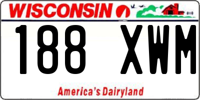 WI license plate 188XWM
