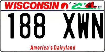 WI license plate 188XWN