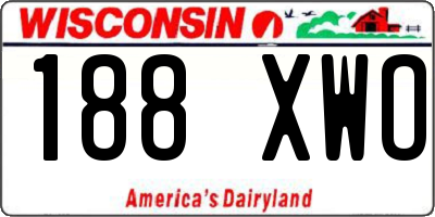 WI license plate 188XWO