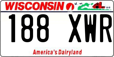 WI license plate 188XWR