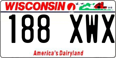 WI license plate 188XWX
