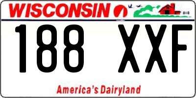 WI license plate 188XXF