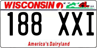 WI license plate 188XXI