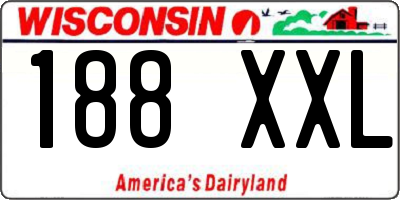 WI license plate 188XXL