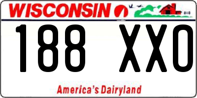 WI license plate 188XXO