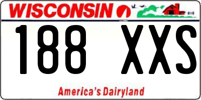 WI license plate 188XXS