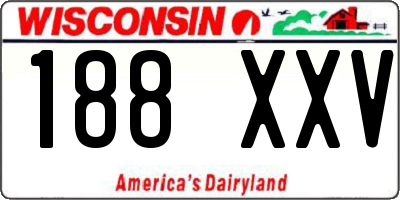 WI license plate 188XXV