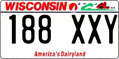 WI license plate 188XXY
