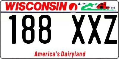 WI license plate 188XXZ