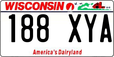 WI license plate 188XYA