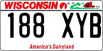 WI license plate 188XYB