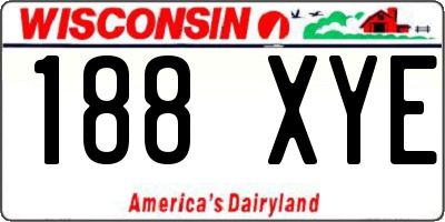 WI license plate 188XYE