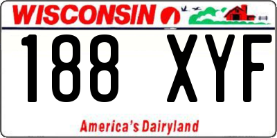 WI license plate 188XYF