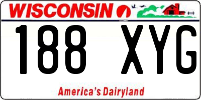 WI license plate 188XYG