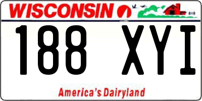 WI license plate 188XYI