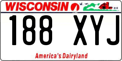 WI license plate 188XYJ