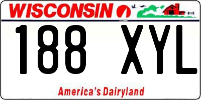 WI license plate 188XYL