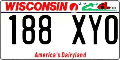 WI license plate 188XYO