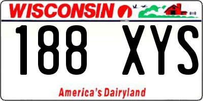 WI license plate 188XYS